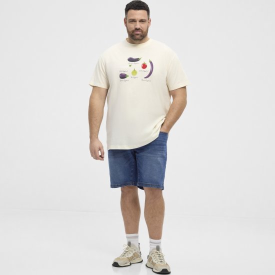 North Latitude T-Shirt Eggplant Off-White - Herren-T-Shirts - Herren-T-Shirts in großen Größen