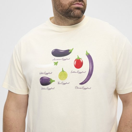 North Latitude T-Shirt Eggplant Off-White - Herren-T-Shirts - Herren-T-Shirts in großen Größen