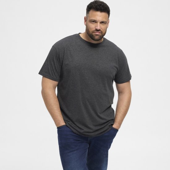 North Latitude T-Shirt 2-Pack Dark Grey Melange - Herren-T-Shirts - Herren-T-Shirts in großen Größen