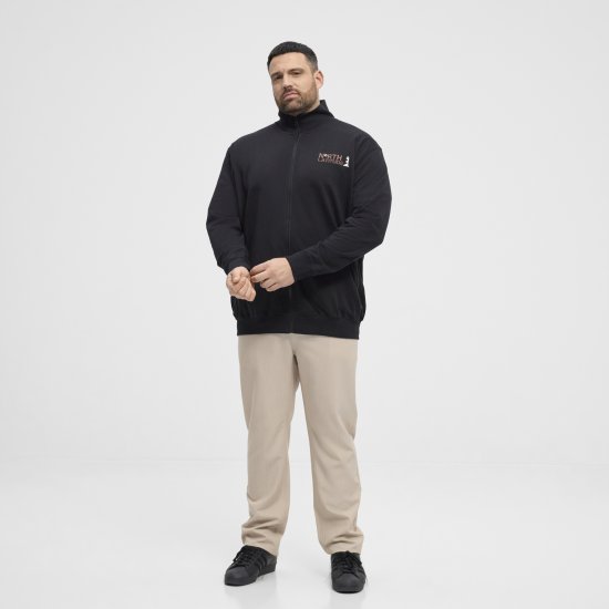 North Latitude Sweatshirt Cardigan Black - Herren-sweater und -hoodies - Herren-Sweater und -Hoodies in großen Größen