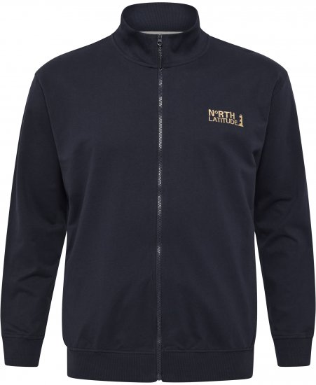 North Latitude Sweatshirt Cardigan Navy - Herren-sweater und -hoodies - Herren-Sweater und -Hoodies in großen Größen