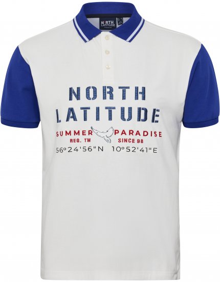 North Latitude Polo Short Sleeve Blue And White - Polo-shirts für herren - Polo-Shirts für Herren in großen Größen