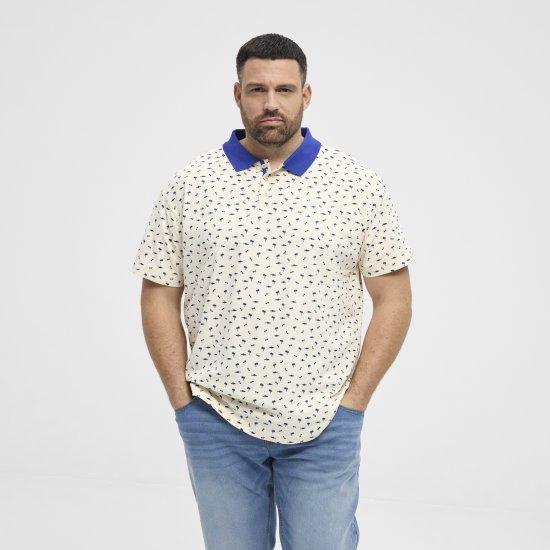 North Latitude Polo Pique Printed Off-White - Polo-shirts für herren - Polo-Shirts für Herren in großen Größen