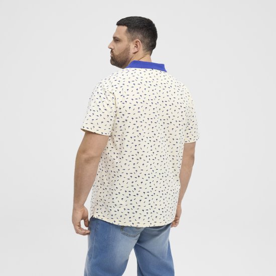 North Latitude Polo Pique Printed Off-White TALL - HERRENBEKLEIDUNG MT-6XLT - Langgrößen für Herren