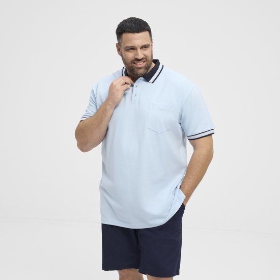 North Latitude Polo Pique Short Sleeve Light Blue - Polo-shirts für herren - Polo-Shirts für Herren in großen Größen