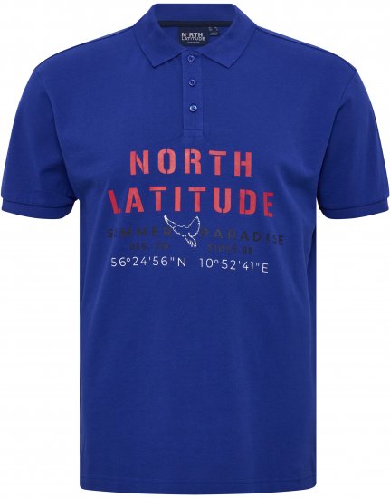 North Latitude Polo Pique Print Short Sleeve Cobalt Blue - Polo-shirts für herren - Polo-Shirts für Herren in großen Größen
