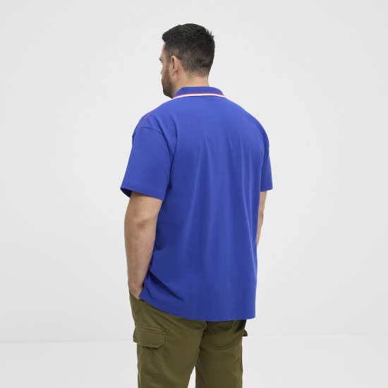 North Latitude Polo Pique V-Neck Blue - Polo-shirts für herren - Polo-Shirts für Herren in großen Größen