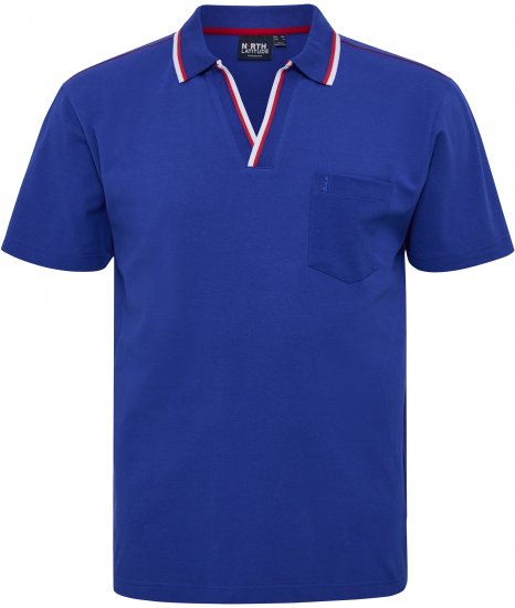 North Latitude Polo Pique V-Neck Blue - Polo-Shirts für Herren in großen Größen - Polo-Shirts für Herren in großen Größen
