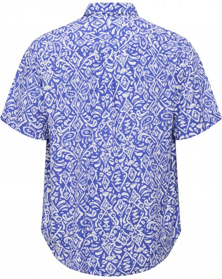 North Latitude Shirt Denim Printed Allover Blue - Herrenhemden - Herrenhemden in großen Größen