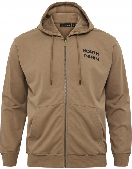 North Latitude Hoodie with Zipper Dark Sand - Herren-sweater und -hoodies - Herren-Sweater und -Hoodies in großen Größen