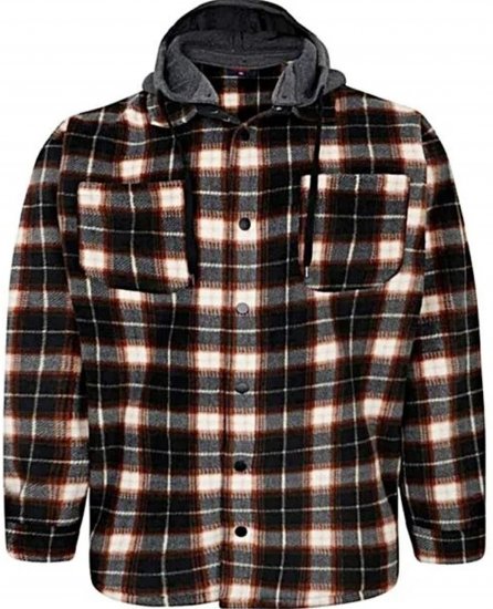 Espionage Fleece Shirt Jacket with Removable Hood Black - Herren jacken - Herren Jacken in großen Größen