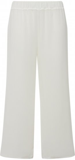 Ulla Popken Layered Chiffon Wide Leg Pants White - Jeans & Hosen in Großen Größen – Plus Size - 