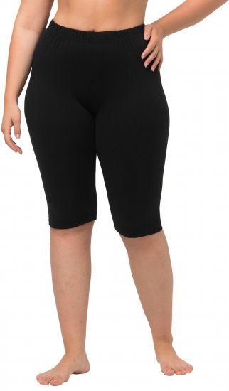 Ulla Popken Stretch Knit Bike Shorts Black - Jeans & Hosen in Großen Größen – Plus Size - 