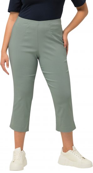 Ulla Popken Stretch Basic Bengaline Capri Pants Light Moss Green - Jeans & Hosen in Großen Größen – Plus Size - 