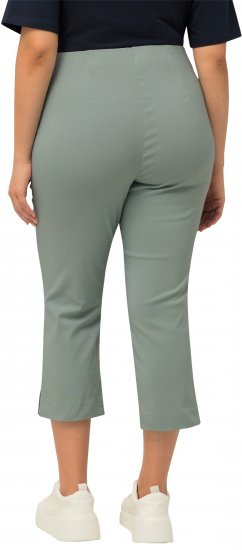Ulla Popken Stretch Basic Bengaline Capri Pants Light Moss Green - Jeans & Hosen in Großen Größen – Plus Size - 