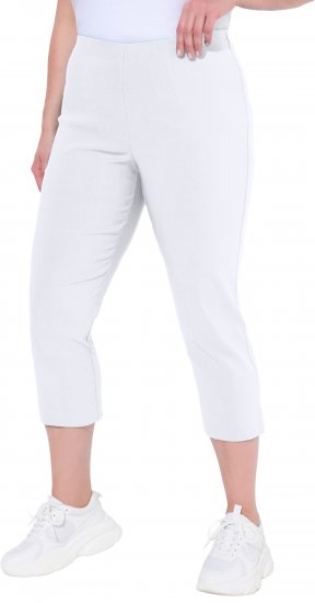 Ulla Popken Stretch Basic Bengaline Capri Pants Snow White - Jeans & Hosen in Großen Größen – Plus Size - 
