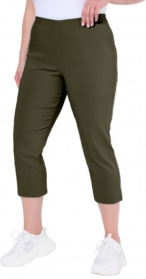 Ulla Popken Stretch Basic Bengaline Capri Pants Forest Forest Green - Jeans & Hosen in Großen Größen – Plus Size - 