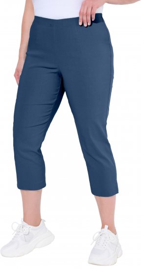 Ulla Popken Stretch Basic Bengaline Capri Pants Denim Blue - Jeans & Hosen in Großen Größen – Plus Size - 