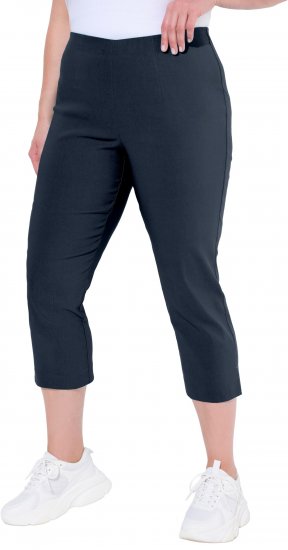 Ulla Popken Stretch Basic Bengaline Capri Pants Navy Blue - Jeans & Hosen in Großen Größen – Plus Size - 