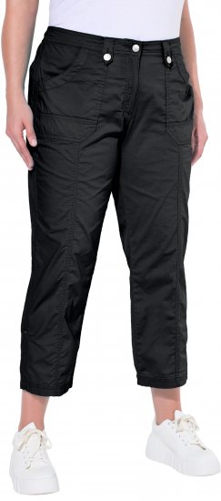 Ulla Popken Roll Tab Hem Stretch Cargo Pants Black - Jeans & Hosen in Großen Größen – Plus Size - 