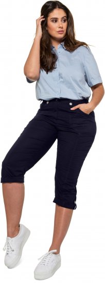 Ulla Popken Roll Tab Hem Stretch Cargo Pants Navy - Jeans & Hosen in Großen Größen – Plus Size - 