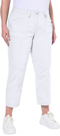 Ulla Popken Roll Tab Hem Stretch Cargo Pants White - Jeans & Hosen in Großen Größen – Plus Size - 