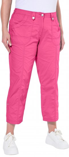 Ulla Popken Roll Tab Hem Stretch Cargo Pants Pink - Jeans & Hosen in Großen Größen – Plus Size - 