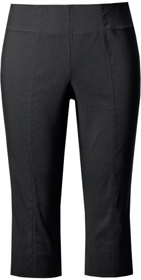 Ulla Popken Bengaline Elastic Waist Stretch Capri Pants Black - Jeans & Hosen in Großen Größen – Plus Size - 