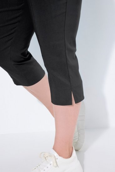 Ulla Popken Bengaline Elastic Waist Stretch Capri Pants Black - Stoffhosen - Weite Stoffhosen für Damen