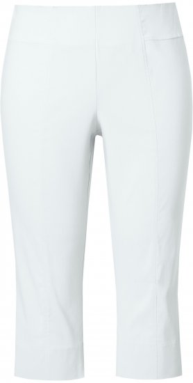Ulla Popken Bengaline Elastic Waist Stretch Capri Pants Snow White - Jeans & Hosen in Großen Größen – Plus Size - 