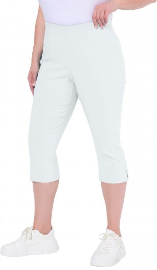 Ulla Popken Bengaline Elastic Waist Stretch Capri Pants Snow White - Jeans & Hosen in Großen Größen – Plus Size - 