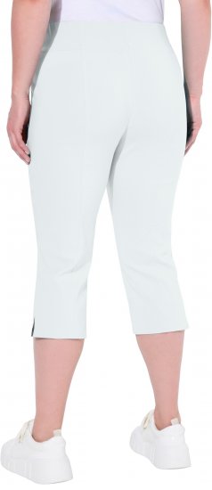 Ulla Popken Bengaline Elastic Waist Stretch Capri Pants Snow White - Jeans & Hosen in Großen Größen – Plus Size - 