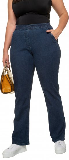Ulla Popken Straight Leg Elastic Waist Mandy Fit Stretch Jeans Denim Blue - Jeans & Hosen in Großen Größen – Plus Size - 