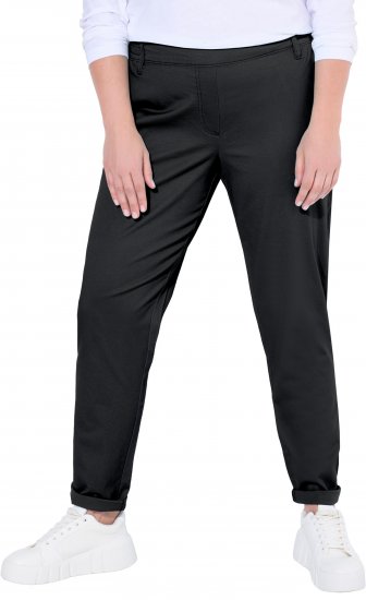 Ulla Popken Chino Elastic Waist Stretch Cotton Pants Black - Jeans & Hosen in Großen Größen – Plus Size - 