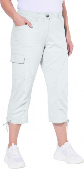 Ulla Popken Stretch Cotton Cargo Crop Pants Snow White - Jeans & Hosen in Großen Größen – Plus Size - 