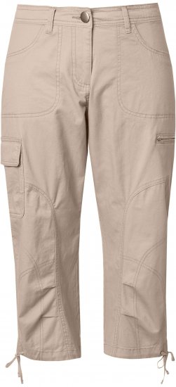 Ulla Popken Stretch Cotton Cargo Crop Pants Beige - Jeans & Hosen in Großen Größen – Plus Size - 