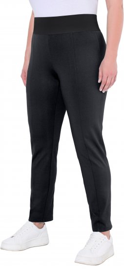 Ulla Popken Slim Leg Sienna Fit Ponte Stretch Knit Pants Black - Jeans & Hosen in Großen Größen – Plus Size - 