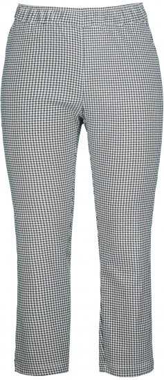 Ulla Popken Check Bengaline Slim Leg Sienna Fit Stretch Crop Pants Black - Jeans & Hosen in Großen Größen – Plus Size - 