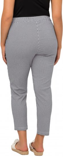 Ulla Popken Check Bengaline Slim Leg Sienna Fit Stretch Crop Pants Black - Jeans & Hosen in Großen Größen – Plus Size - 
