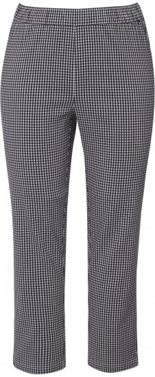Ulla Popken Check Bengaline Slim Leg Sienna Fit Stretch Crop Pants Navy - Jeans & Hosen in Großen Größen – Plus Size - 