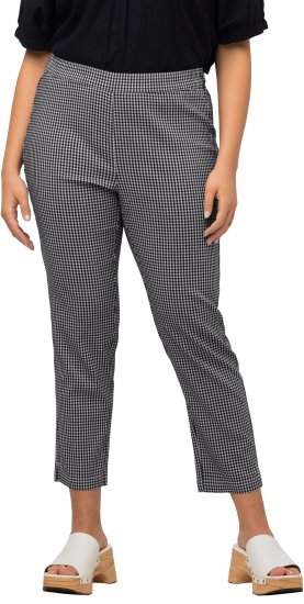 Ulla Popken Check Bengaline Slim Leg Sienna Fit Stretch Crop Pants Navy - Jeans & Hosen in Großen Größen – Plus Size - 