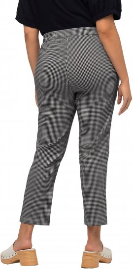 Ulla Popken Check Bengaline Slim Leg Sienna Fit Stretch Crop Pants Navy - Jeans & Hosen in Großen Größen – Plus Size - 