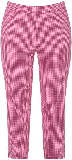 Ulla Popken Check Bengaline Slim Leg Sienna Fit Stretch Crop Pants Pale Lilac - Jeans & Hosen in Großen Größen – Plus Size - 