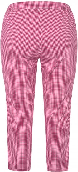 Ulla Popken Check Bengaline Slim Leg Sienna Fit Stretch Crop Pants Pale Lilac - Jeans & Hosen in Großen Größen – Plus Size - 