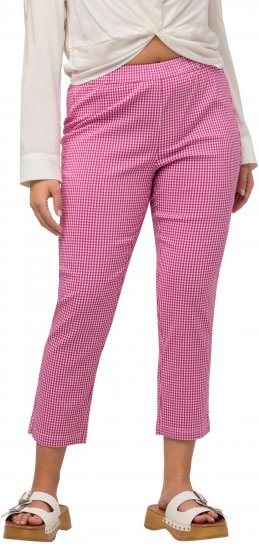 Ulla Popken Check Bengaline Slim Leg Sienna Fit Stretch Crop Pants Pale Lilac - Jeans & Hosen in Großen Größen – Plus Size - 
