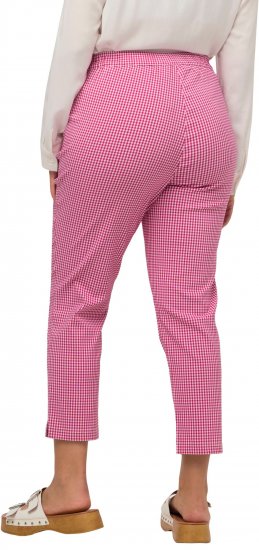 Ulla Popken Check Bengaline Slim Leg Sienna Fit Stretch Crop Pants Pale Lilac - Jeans & Hosen in Großen Größen – Plus Size - 