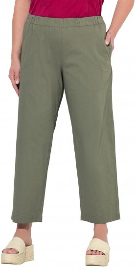 Ulla Popken Wide Leg Ruby Fit Stretch Chino Pants Green - Jeans & Hosen in Großen Größen – Plus Size - 