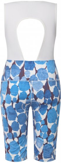 Ulla Popken Abstract Print Padded Cycling Shorts With Suspenders White - Jeans & Hosen in Großen Größen – Plus Size - 