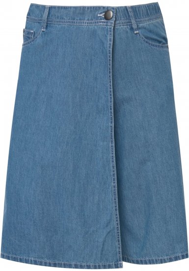 Ulla Popken Denim Wrap Look Skort Blue Denim - Jeans & Hosen in Großen Größen – Plus Size - 