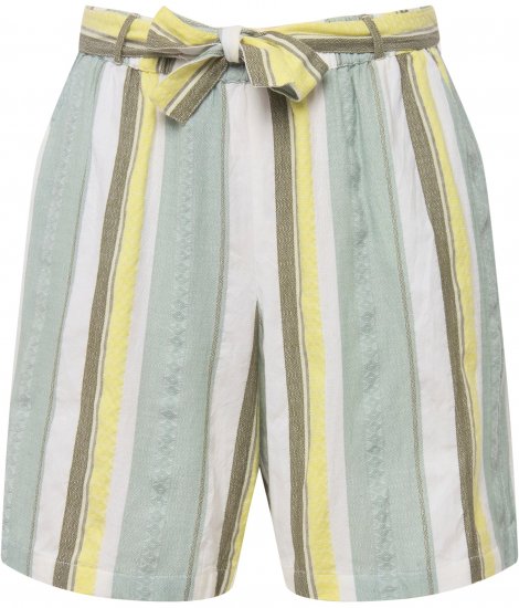 Ulla Popken Striped Wide Leg Elastic Waistband Shorts White - Jeans & Hosen in Großen Größen – Plus Size - 